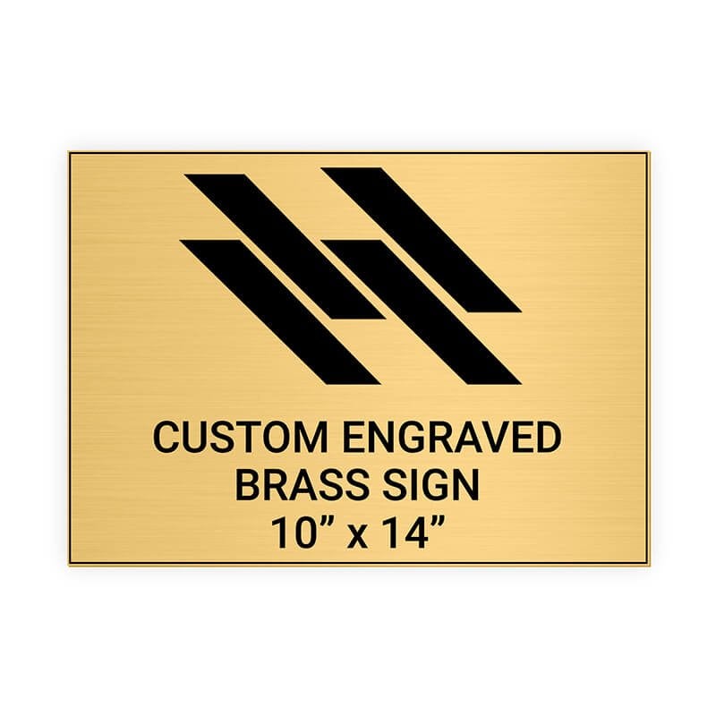 Horizontal Engraved Heavy Brass Signs 10" x 14"