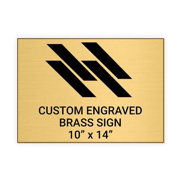 Horizontal Engraved 10" x 14" Heavy Brass Signs