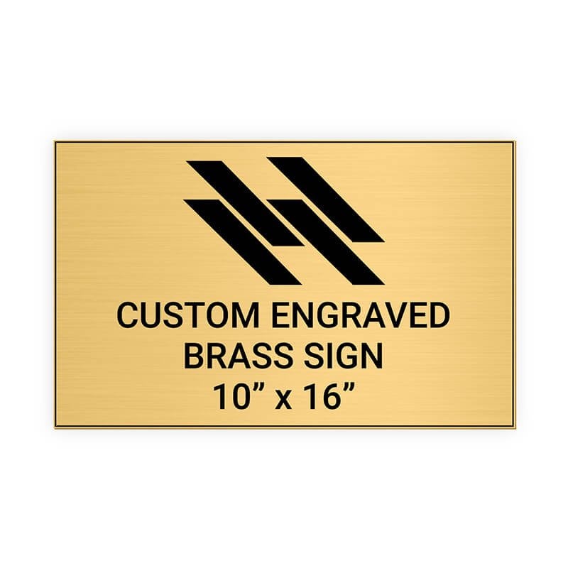 Horizontal Engraved 10" x 16" Heavy Brass Signs