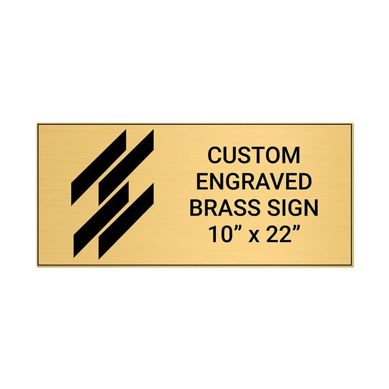 Horizontal Engraved 10" x 22" Heavy Brass Signs