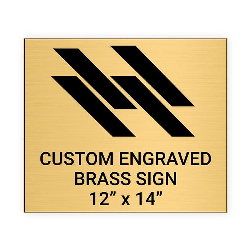 Horizontal Engraved Heavy Brass Signs 12" x 14"
