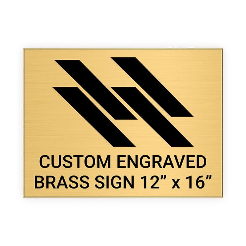 Horizontal Engraved Heavy Brass Signs 12" x 16"