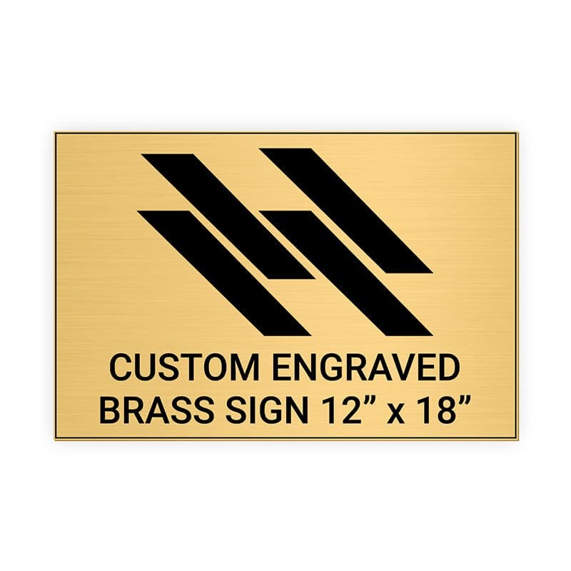 Horizontal Engraved Heavy Brass Signs 12" x 18"
