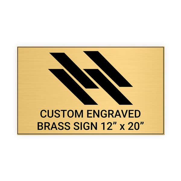 Horizontal Engraved 12" x 20" Heavy Brass Signs