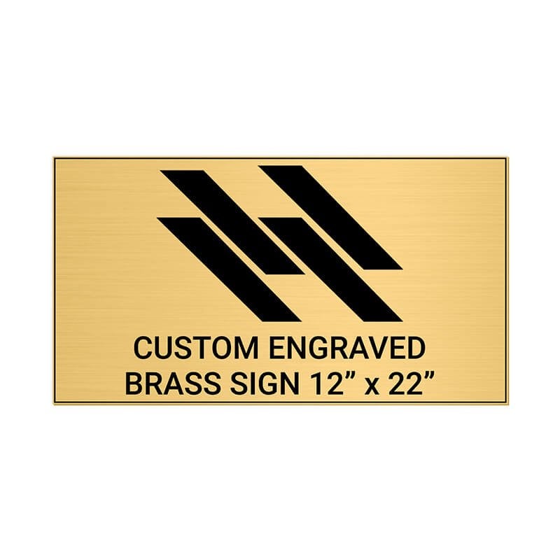 Horizontal Engraved 12" x 22" Heavy Brass Signs
