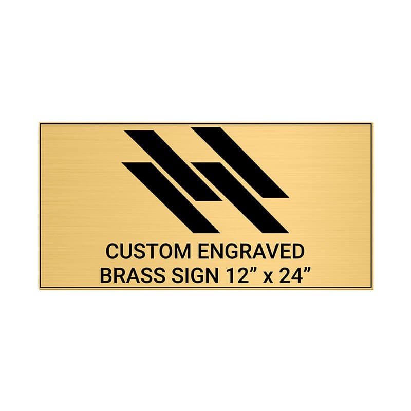 Horizontal Engraved Heavy Brass Signs 12" x 24"