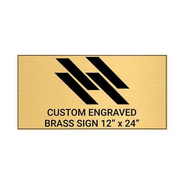 Horizontal Engraved Heavy Brass Signs 12" x 24"