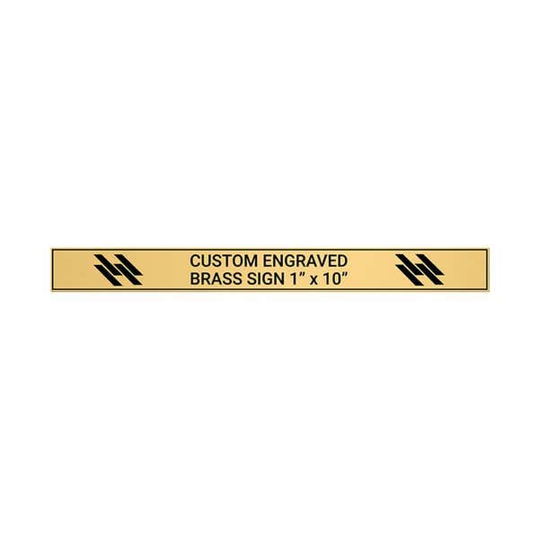 Horizontal Engraved 1" x 10" Heavy Brass Signs