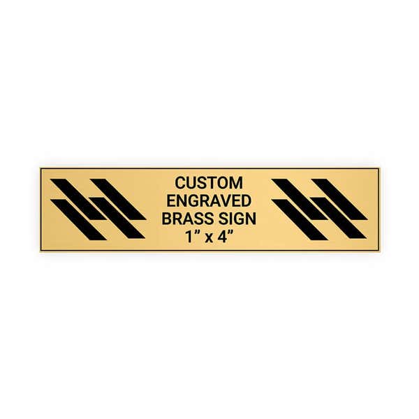 Horizontal Engraved Heavy Brass Signs 1" x 4"