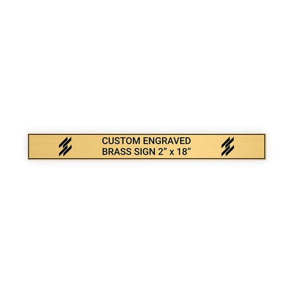 Horizontal Engraved Heavy Brass Signs 2" x 18"