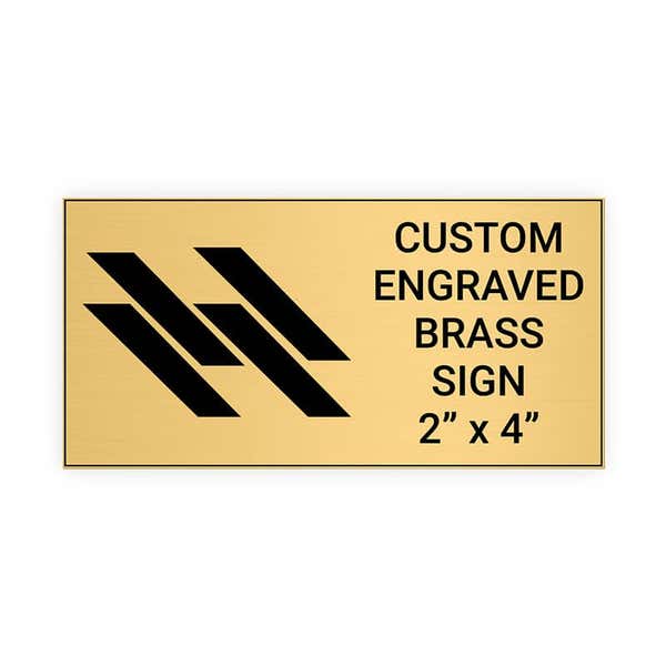 Custom Engraved Brass Plate, 2" x 4" Heavy-Duty (Horizontal)