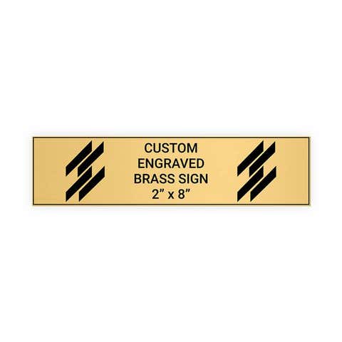 Custom Engraved Brass Plate, 2" x 8" Heavy-Duty (Horizontal)