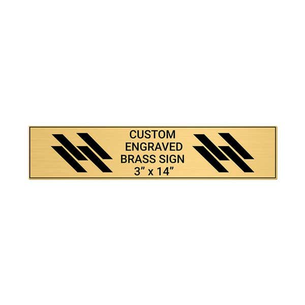 Horizontal Engraved Heavy Brass Signs 3" x 14"