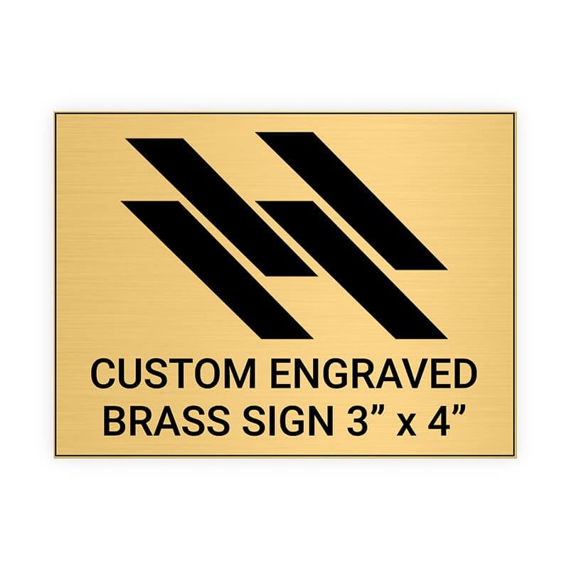 Horizontal Engraved Heavy Brass Signs 3" x 4"