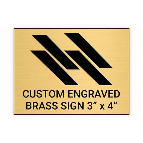 Horizontal Engraved 3" x 4" Heavy Brass Signs