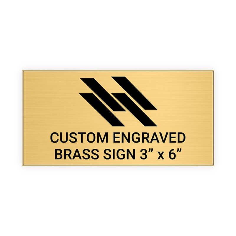 Custom Engraved Brass Sign, 3" x 6" Heavy-Duty (Horizontal)