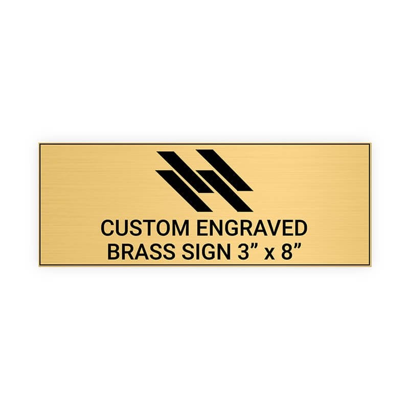 Horizontal Engraved Heavy Brass Signs 3" x 8"