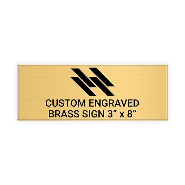 Horizontal Engraved Heavy Brass Signs 3" x 8"
