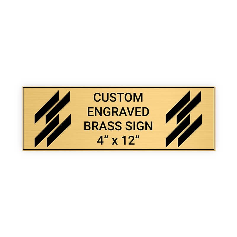 Horizontal Engraved 4" x 12" Heavy Brass Signs
