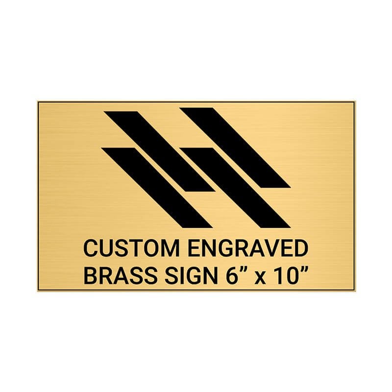 Horizontal Engraved 6" x 10" Heavy Brass Signs