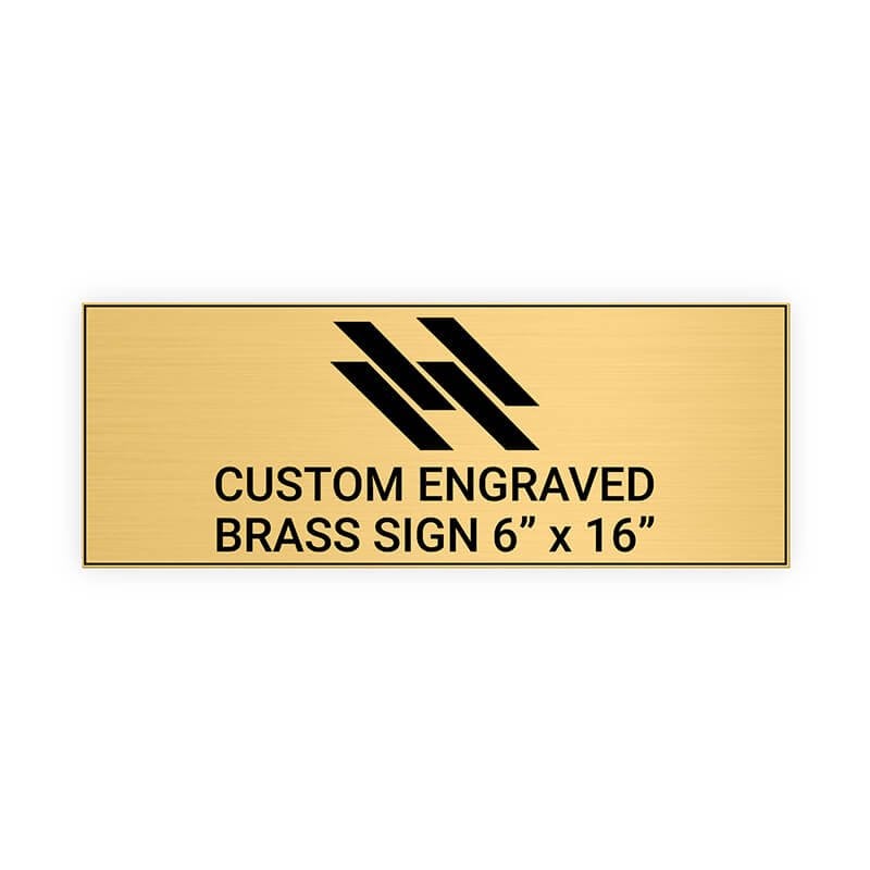 Horizontal Engraved 6" x 16" Heavy Brass Signs