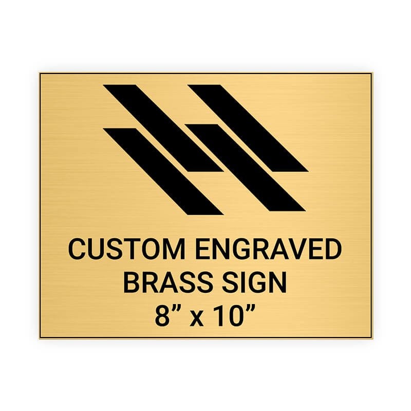 Horizontal Engraved 8" x 10" Heavy Brass Signs