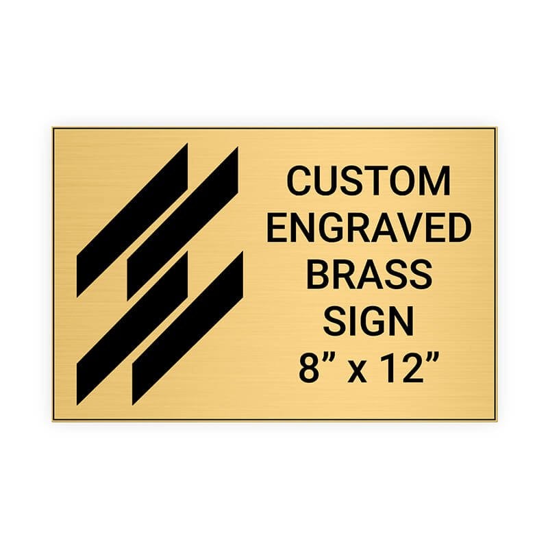Horizontal Engraved 8" x 12" Heavy Brass Signs
