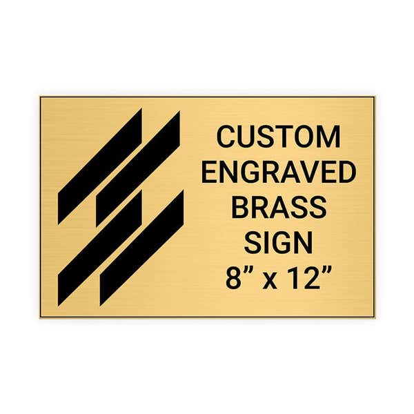 Horizontal Engraved 8" x 12" Heavy Brass Signs