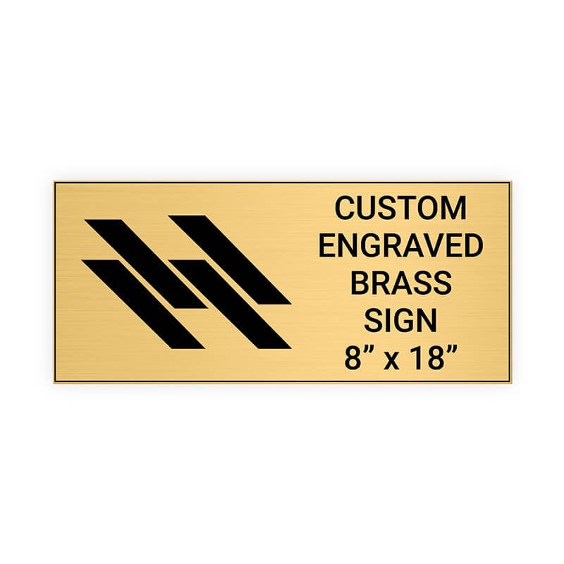 Horizontal Engraved 8" x 18" Heavy Brass Signs
