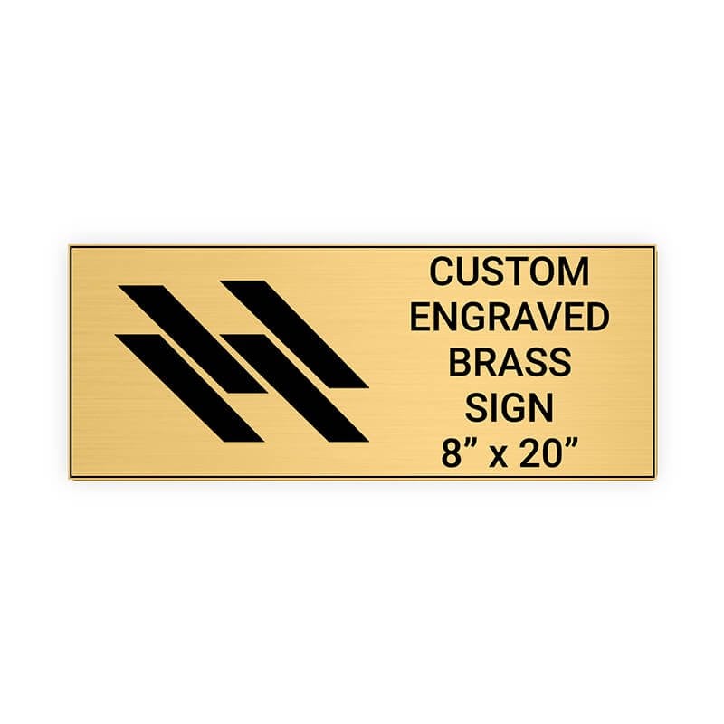 Horizontal Engraved 8" x 20" Heavy Brass Signs