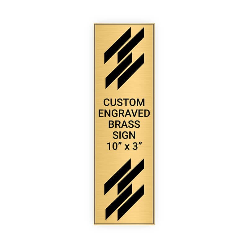 Vertical Engraved 10" x 3" Heavy Brass Signs