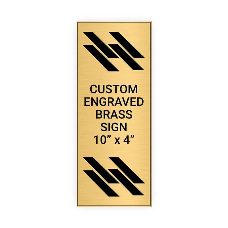 Vertical Engraved 10" x 4" Heavy Brass Signs