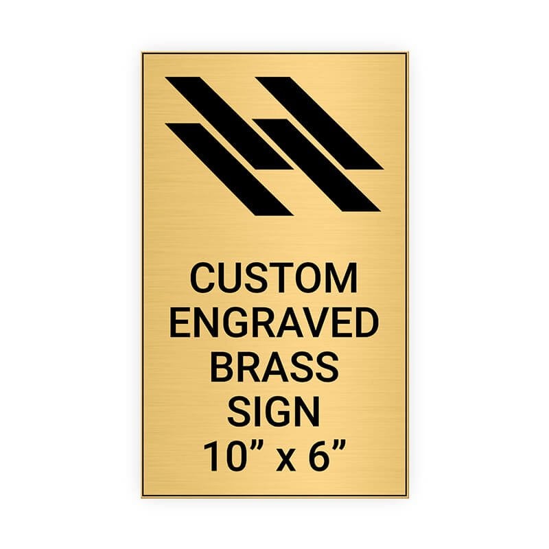 Vertical Engraved 10" x 6" Heavy Brass Signs