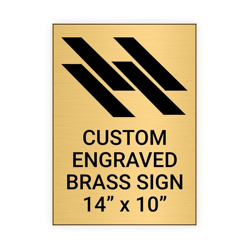Vertical Engraved Heavy Brass Signs 14" x 10"