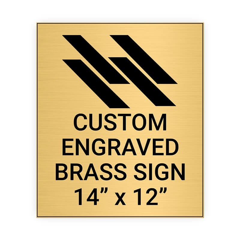 Vertical Engraved Heavy Brass Signs 14" x 12"