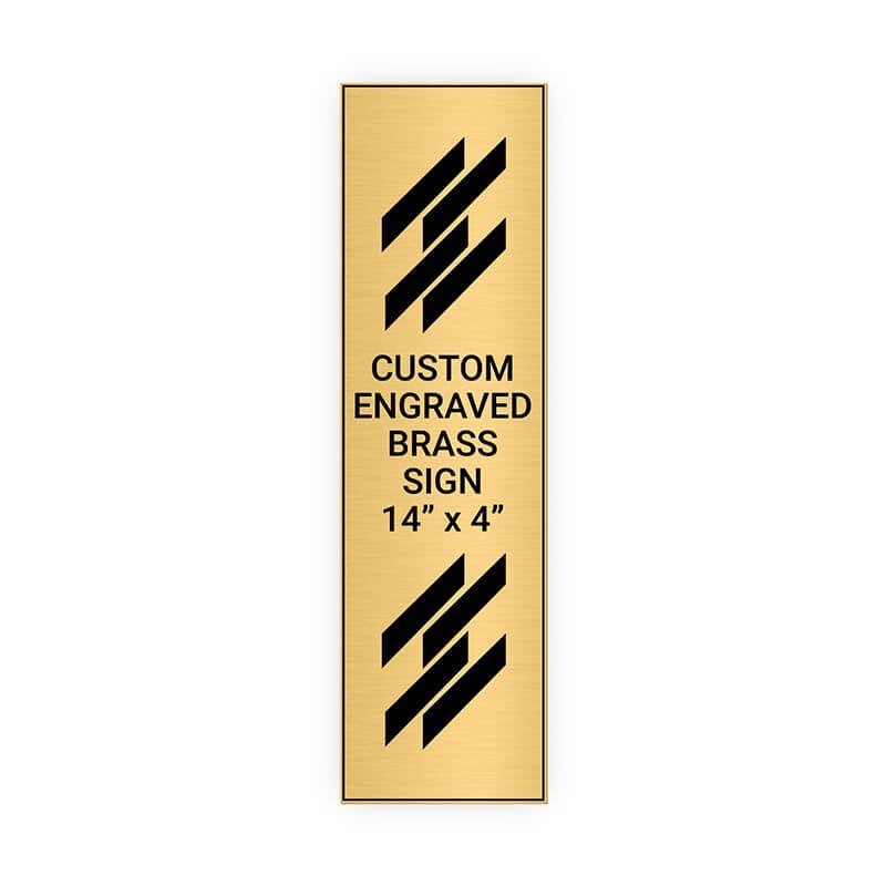 Vertical Engraved 14" x 4" Heavy Brass Signs