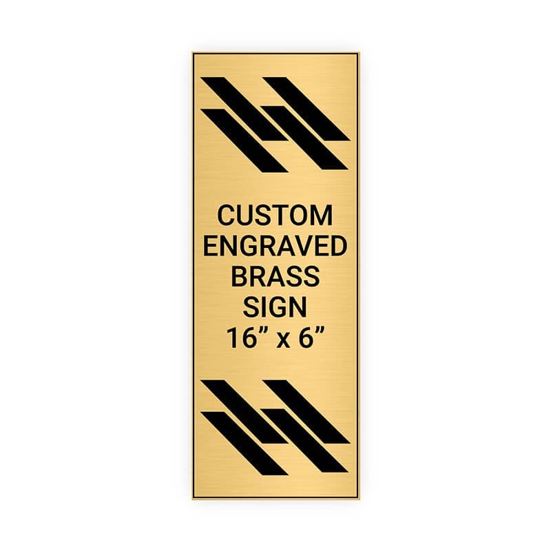 Vertical Engraved 16" x 6" Heavy Brass Signs