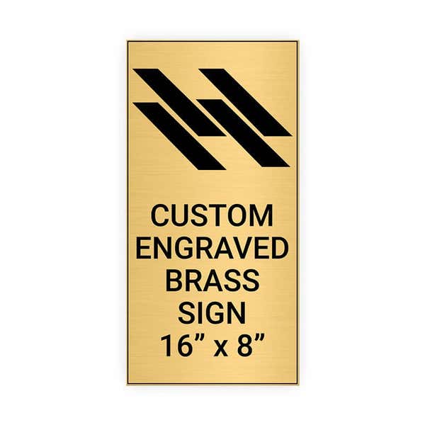 Vertical Engraved Heavy Brass Signs 16" x 8"