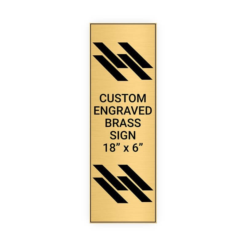 Vertical Engraved 18" x 6" Heavy Brass Signs