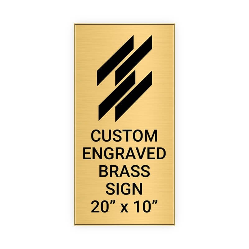 Vertical Engraved 20" x 10" Heavy Brass Signs