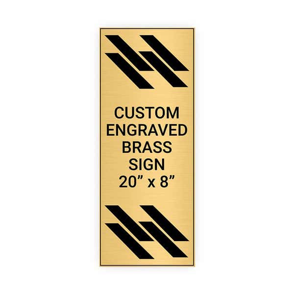 Vertical Engraved 20" x 8" Heavy Brass Signs
