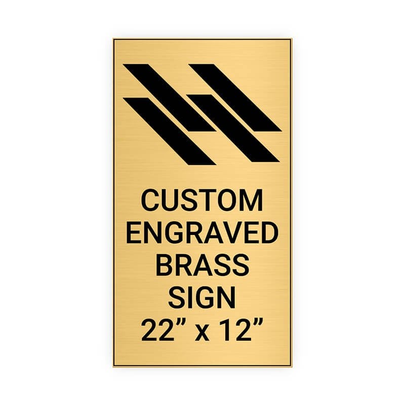 Vertical Engraved 22" x 12" Heavy Brass Signs