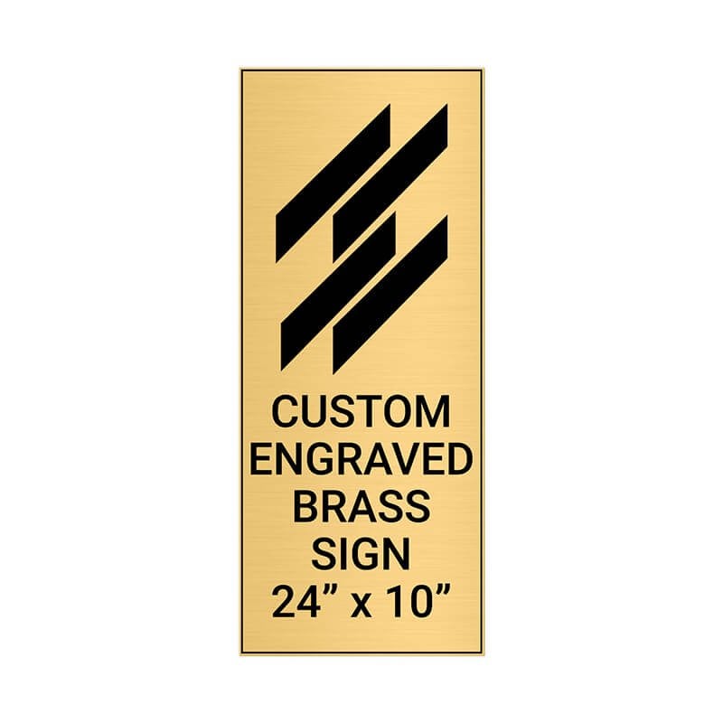 Vertical Engraved 24" x 10" Heavy Brass Signs