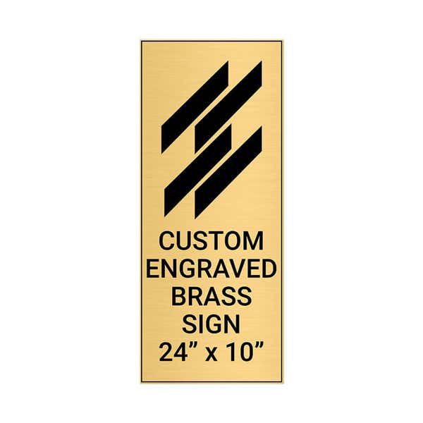 Vertical Engraved 24" x 10" Heavy Brass Signs