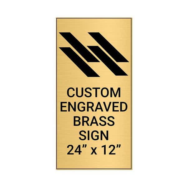 Vertical Engraved 24" x 12" Heavy Brass Signs