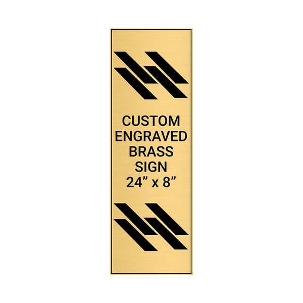 Vertical Engraved 24" x 8" Heavy Brass Signs