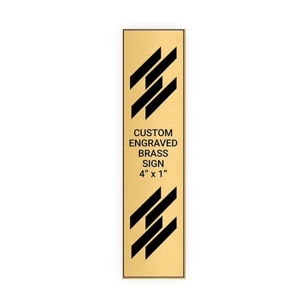 Vertical Engraved Heavy Brass Signs 4" x 1"