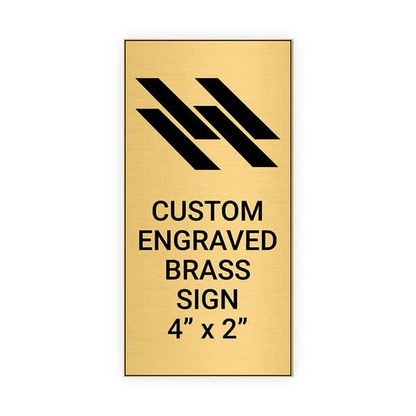 Vertical Engraved Heavy Brass Signs 4" x 2"