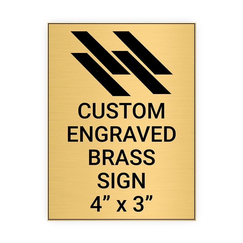 Vertical Engraved Heavy Brass Signs 4" x 3"