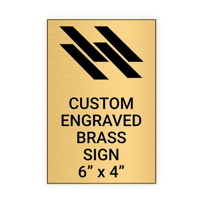 Vertical Engraved 6" x 4" Heavy Brass Signs